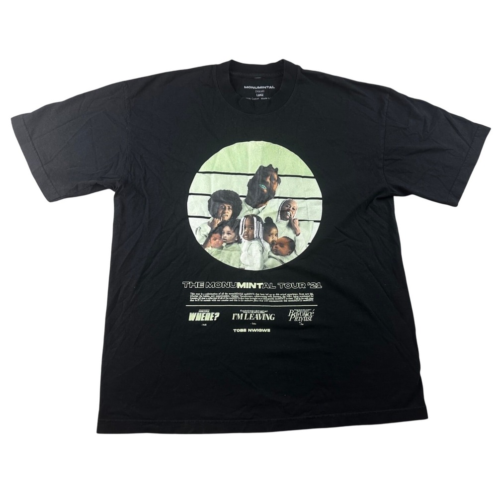 Chukwu The Monumintal Tour '21 T-Shirt Men L Black Tobe Nwigwe Double-Sided Tour